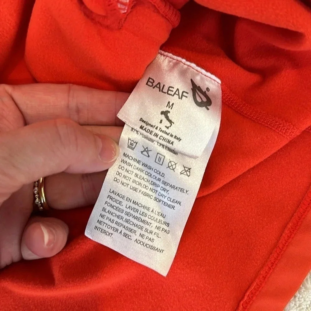 BAYLEAF Sport Women’s Yoga Thermal Quarter zip in coral color size M - Picture 5 of 9